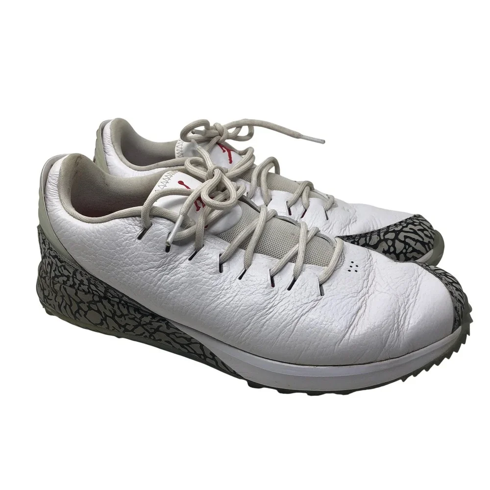 Jordan ADG Golf Shoes Mens‎ 8.5 White Cement AR7995-100 Elephant Print Leather